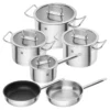 ZWILLING Set de casseroles et poêles, 6-pcs. /16/20/24/26 cm, argent, Inox Outlet