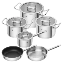 ZWILLING Set de casseroles et poêles, 6-pcs. /16/20/24/26 cm, argent, Inox Outlet