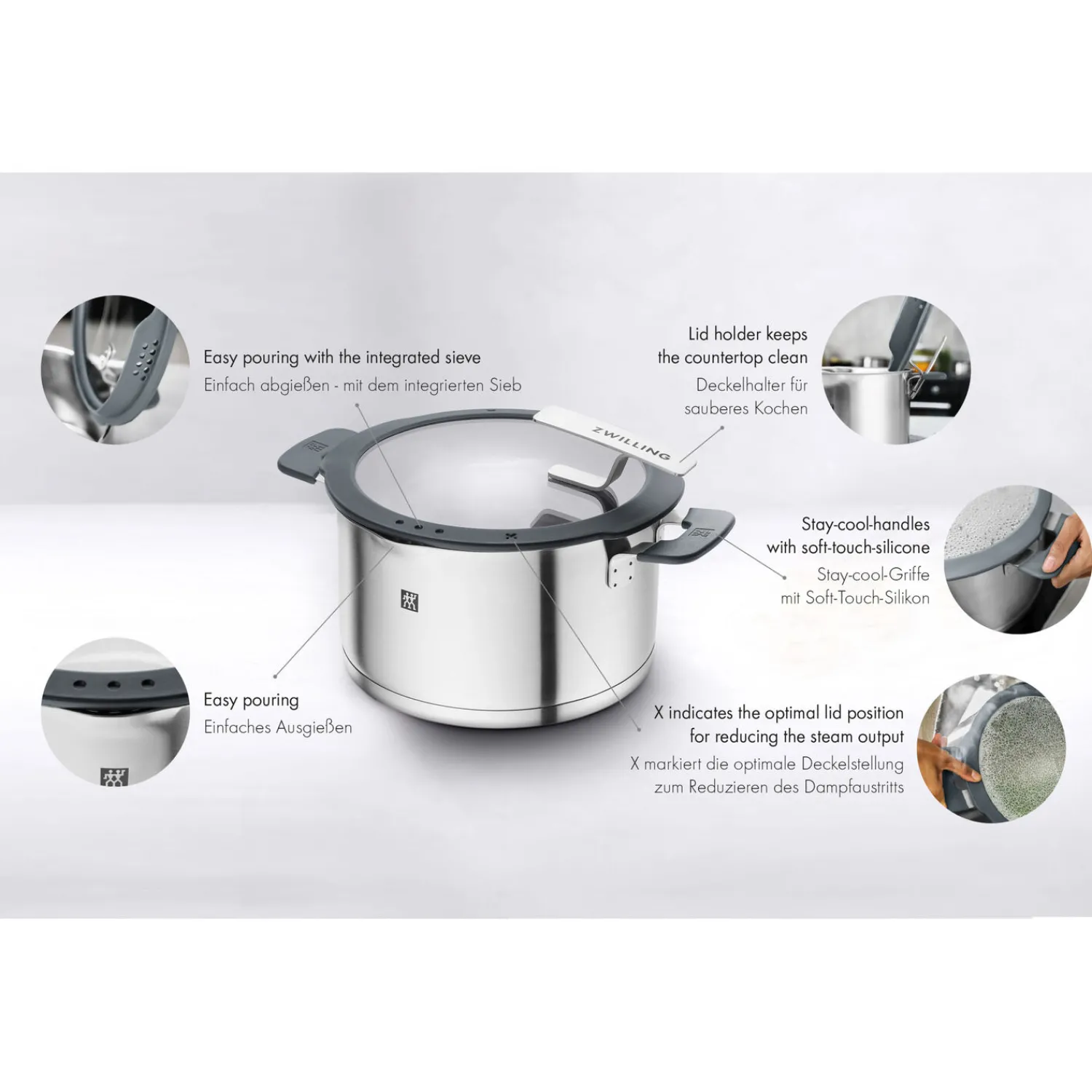 ZWILLING Set de casseroles, 5-pcs, Acier inoxydable Best