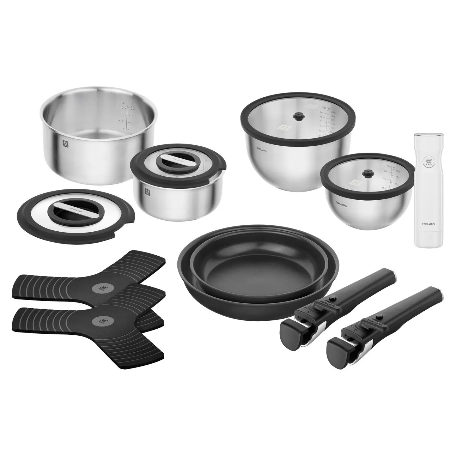 ZWILLING Set de démarrage avec poêles, casseroles, couvercles, poignées, pompe sous vide et accessoires, 15-pcs Best