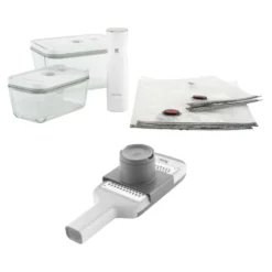 ZWILLING Set de démarrage sous vide avec multi-r&acirc;pe, 7-pcs/ M/L, gris/transparent, Verre Sale