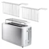 ZWILLING Set de grille-pain, grille pour sandwichs & viennoiserie, 4-pcs., argent / blanc, Acier Clearance
