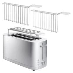 ZWILLING Set de grille-pain, grille pour sandwichs & viennoiserie, 4-pcs., argent / blanc, Acier Clearance