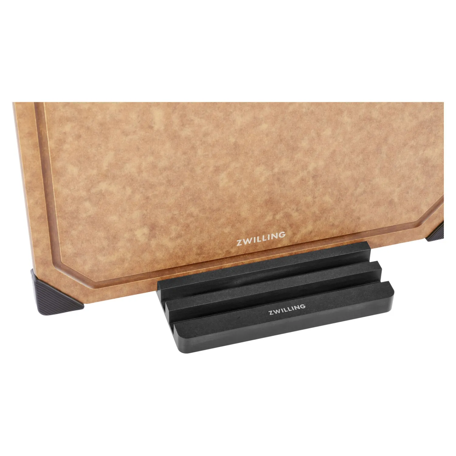 ZWILLING Set de planches à découper avec support, 4-pcs., marron / noir, Fibre de Bois Discount