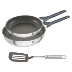 ZWILLING Set de poêles avec poêle de 28cm, poêle de 24cm et spatule en silicone, 3-pcs. Sale