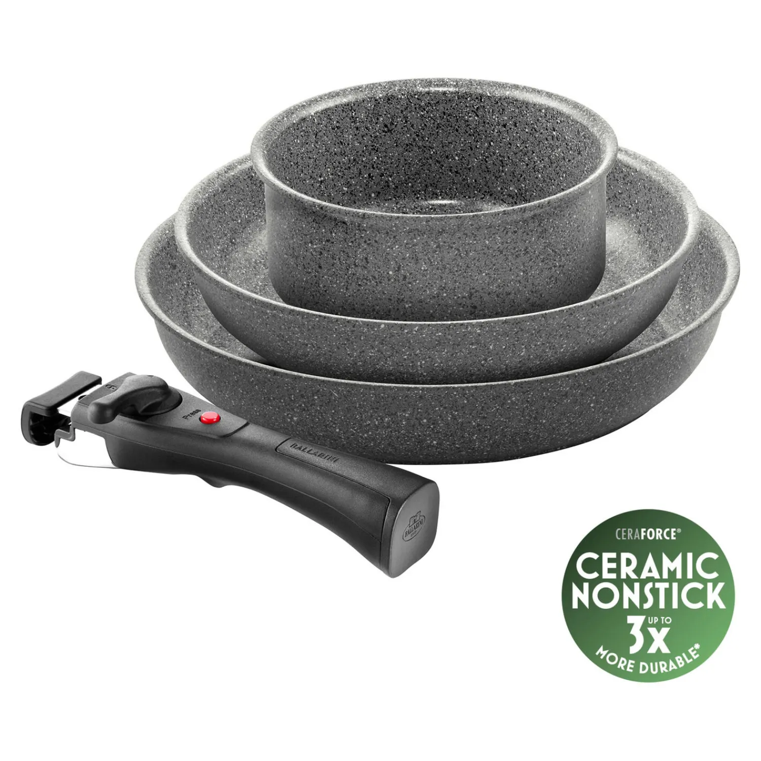 BALLARINI Set de poêles, 4-pcs, Aluminium, Revêtement antiadhésif en céramique Clearance