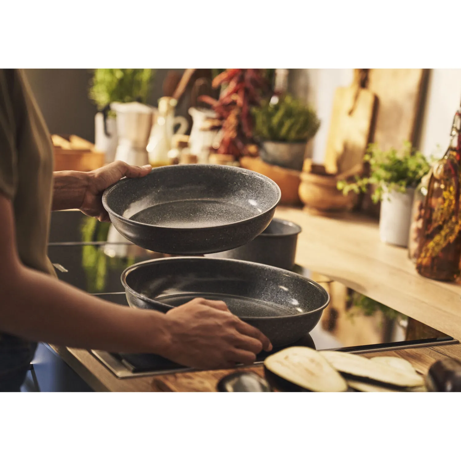 BALLARINI Set de poêles, 4-pcs, Aluminium, Revêtement antiadhésif en céramique Discount