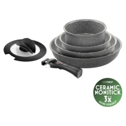BALLARINI Set de poêles, 6-pcs, Aluminium, Revêtement antiadhésif en céramique Clearance
