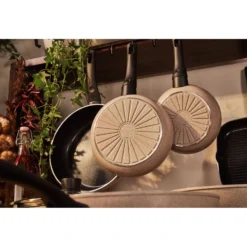 BALLARINI Set de poêles, 3-pcs. /20/24/28 cm, beige, Aluminium New