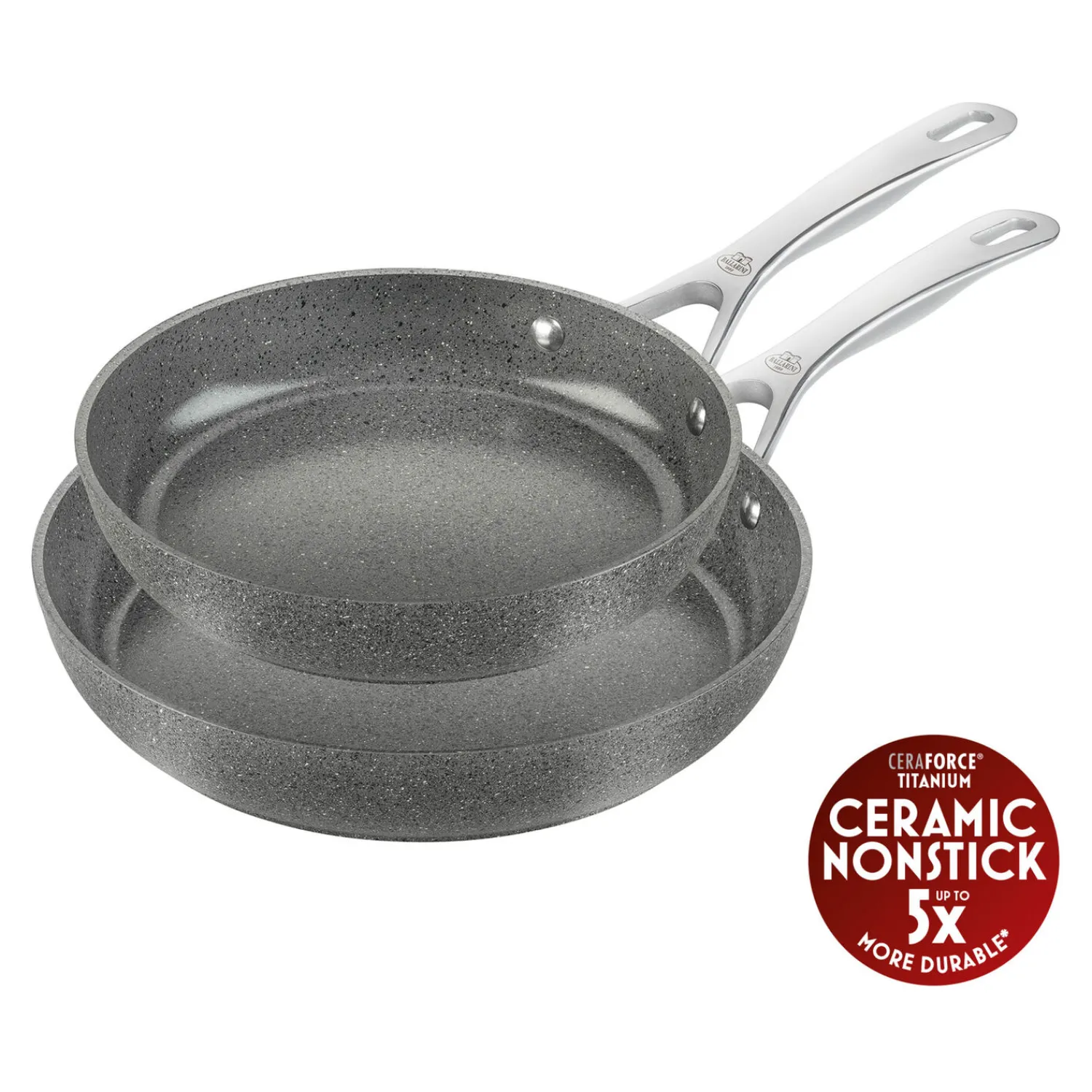 BALLARINI Set de poêles, 2-pcs. /24/28 cm, gris pierre, Aluminium Sale