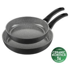 BALLARINI Set de poêles, 2-pcs. /20/28 cm, gris pierre, Aluminium Hot