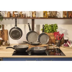 BALLARINI Set de poêles, 2-pcs. /20/28 cm, gris pierre, Aluminium Hot