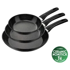BALLARINI Set de poêles, 3-pcs. /20/24/28 cm, noir mat, Aluminium Online