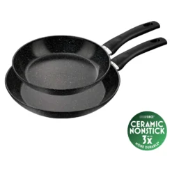 BALLARINI Set de poêles, 2-pcs. /24/28 cm, noir mat, Aluminium Discount