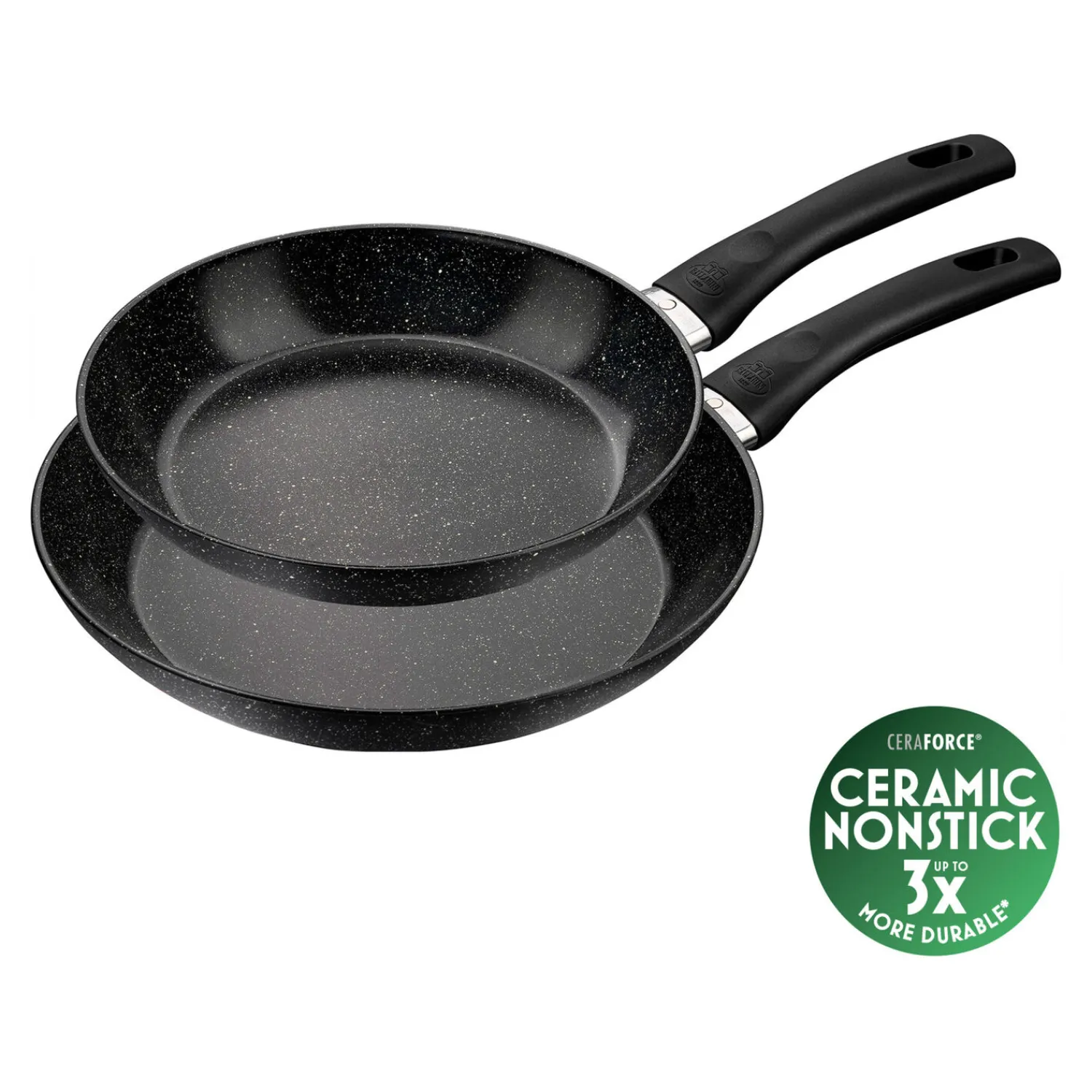 BALLARINI Set de poêles, 2-pcs. /24/28 cm, noir mat, Aluminium Discount