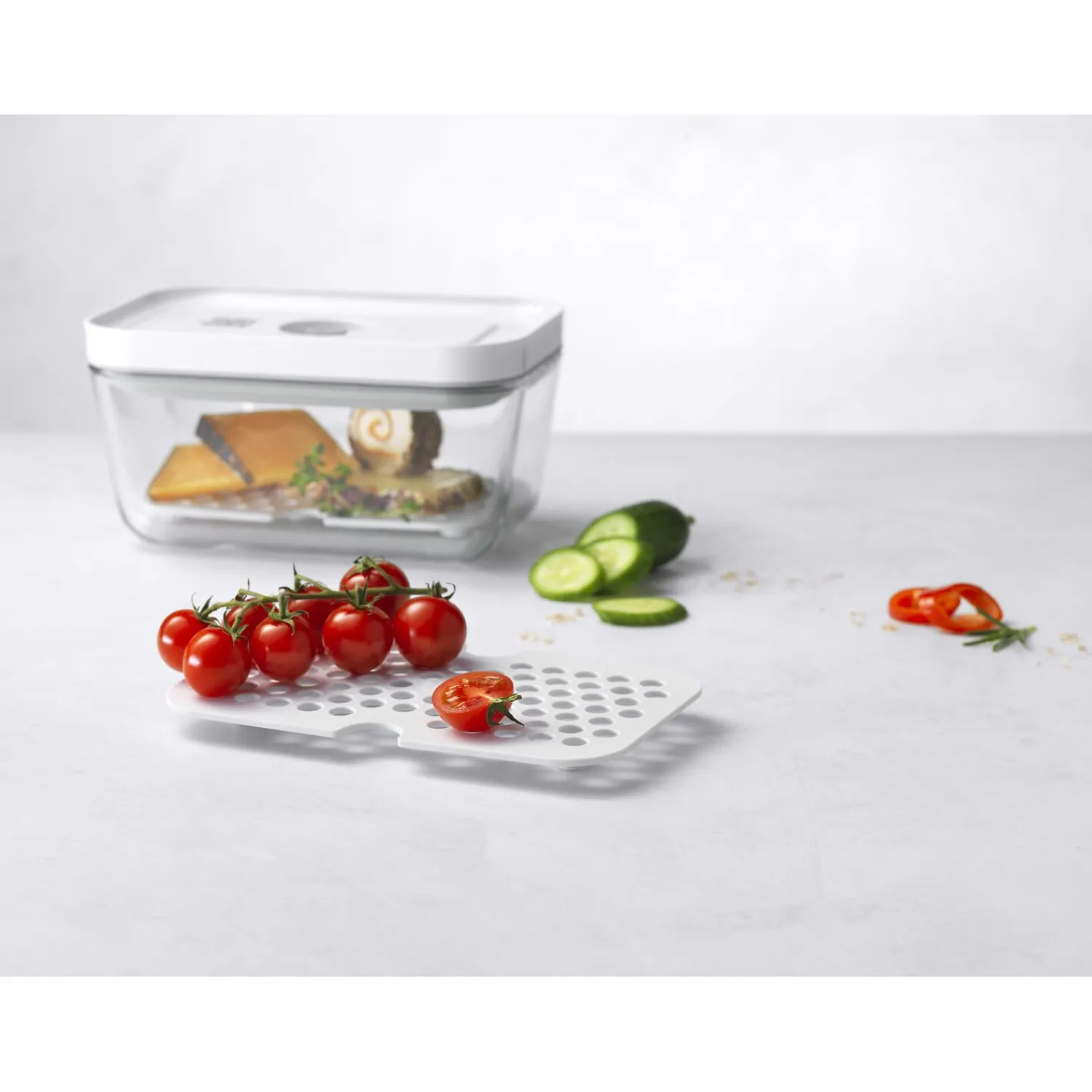 ZWILLING Set d’accessoires sous vide pour boîtes en verre, M/L / 2-pcs Blanc