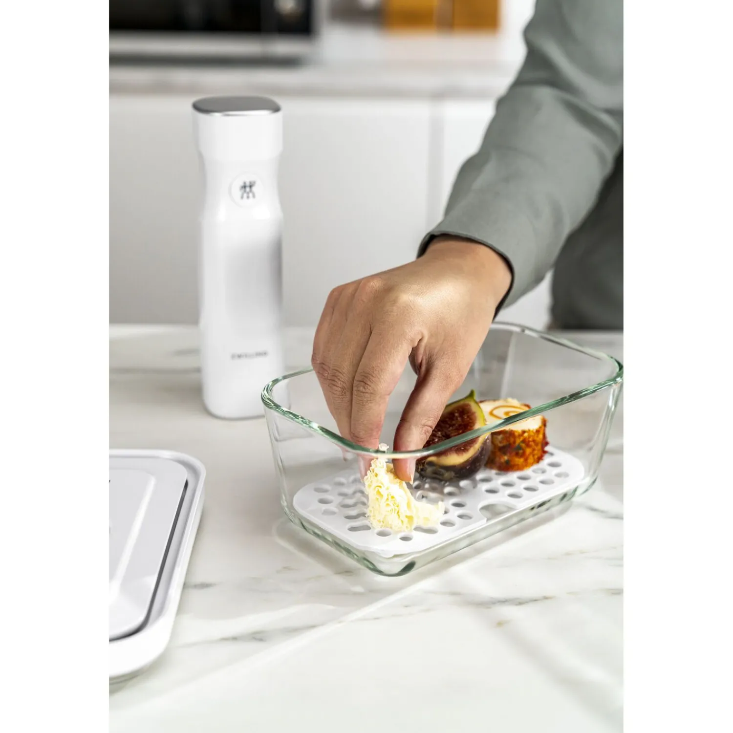 ZWILLING Set d’accessoires sous vide pour boîtes en verre, M/L / 2-pcs Blanc
