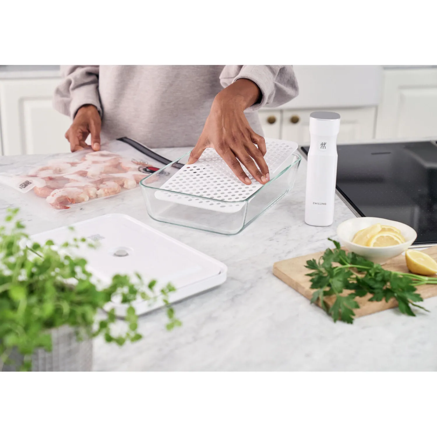 ZWILLING Set d’accessoires sous vide pour boîtes en verre, Boîte à frigo/Plat à gratin / 2-pcs Online