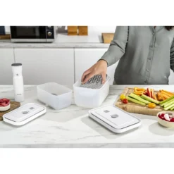 ZWILLING Set d’accessoires sous vide pour boîtes en plastique, M/L / 2-pcs Gris Outlet