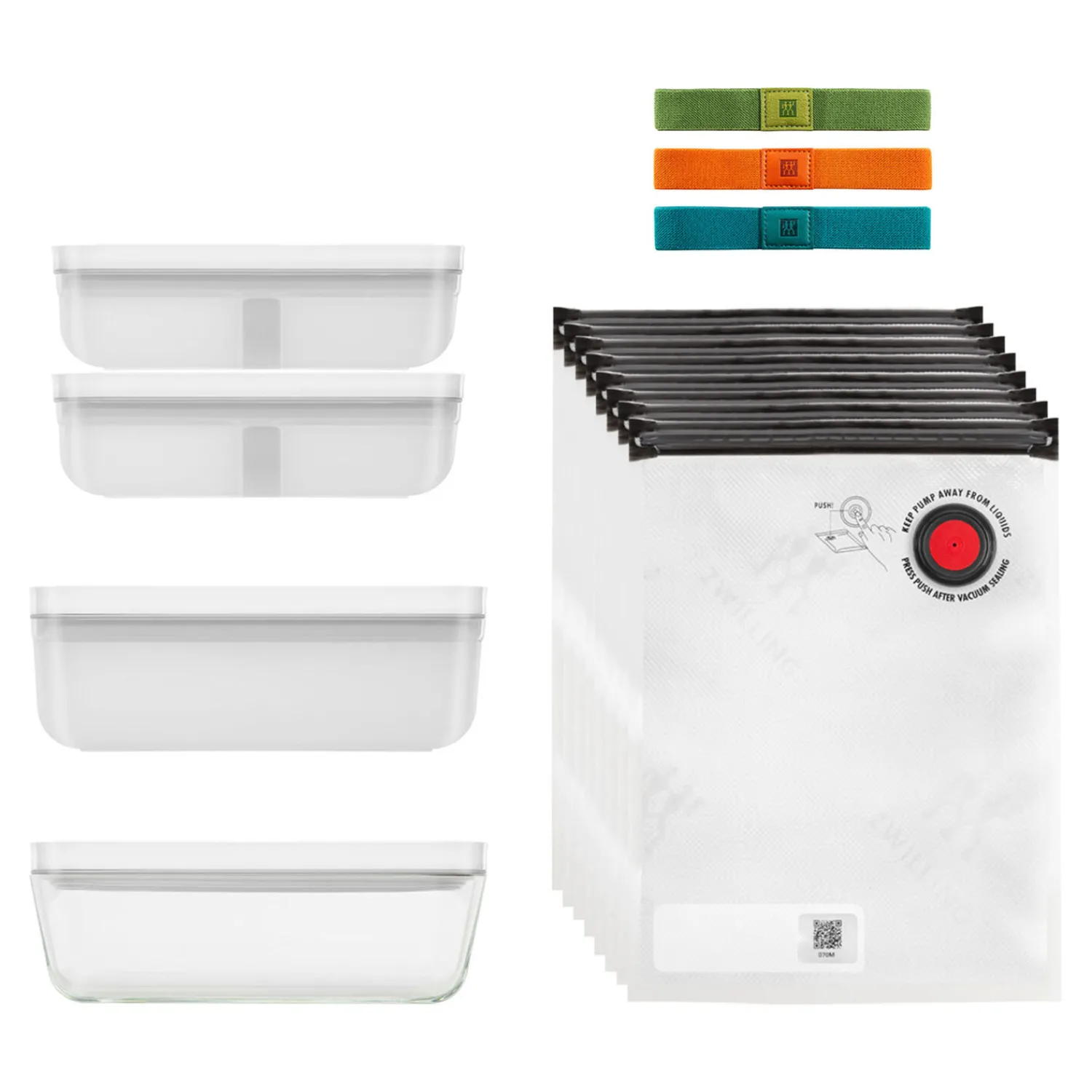 ZWILLING Set réfrigérateur sous vide, 17-pcs. /M/L, couleurs mélangées, Verre / Plastique Online