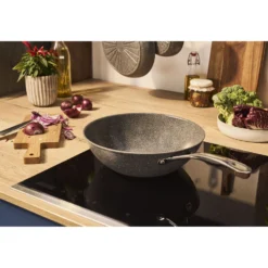 BALLARINI Wok, 30 cm, Aluminium, Revêtement antiadhésif en céramique renforcée en titane Hot