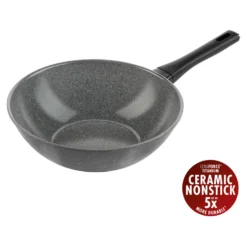 ZWILLING Wok, 28 cm, Aluminium, Revêtement antiadhésif en céramique renforcée en titane