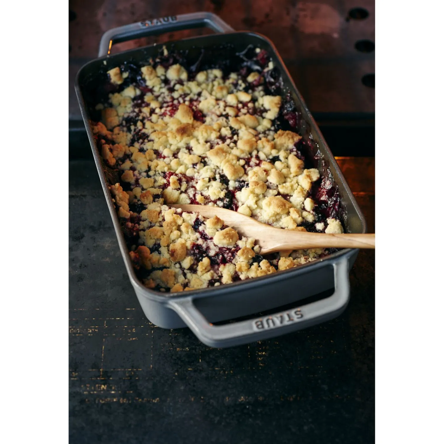 Staub 30 x 20 cm, Assiette chaude, Gris graphite Clearance