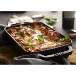 Staub 30 x 20 cm, Assiette chaude, Noir mat Clearance